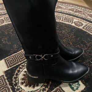Calvin Klein Women's Black Leather Boots